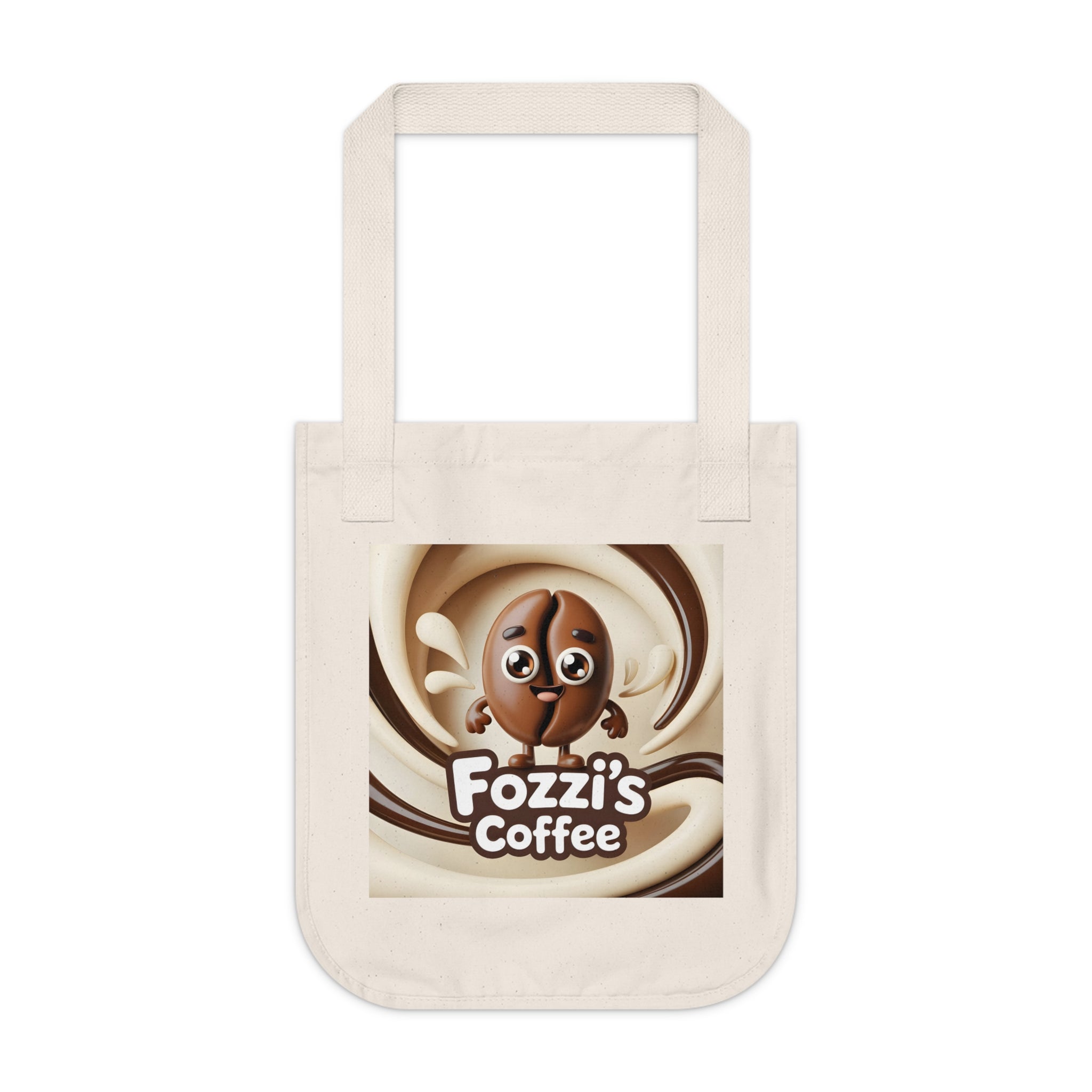 Fozzi’s Coffee Canvas Tote — Cute Coffee Bean Logo Organic Shopper Bag