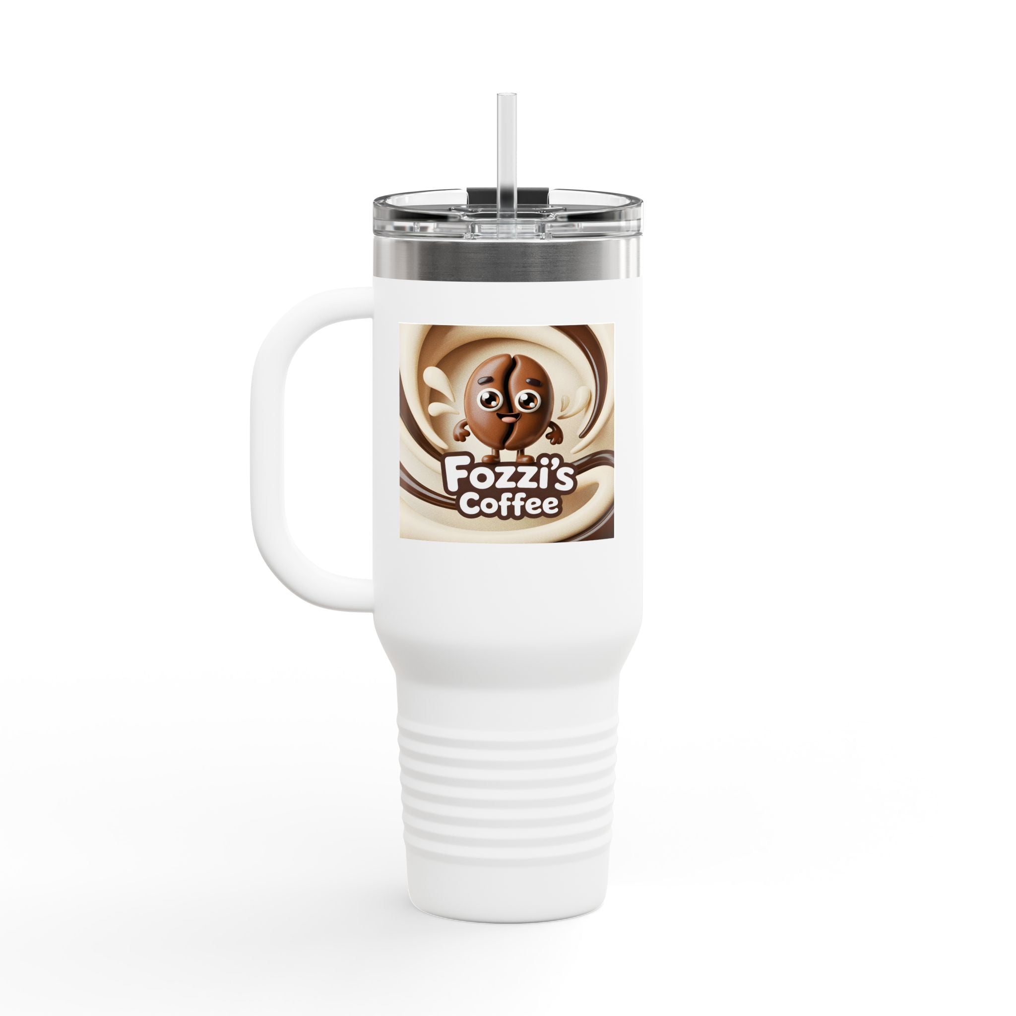 40oz Insulated Travel Mug — Fozzi’s Coffee Swirl Logo Stainless Tumbler