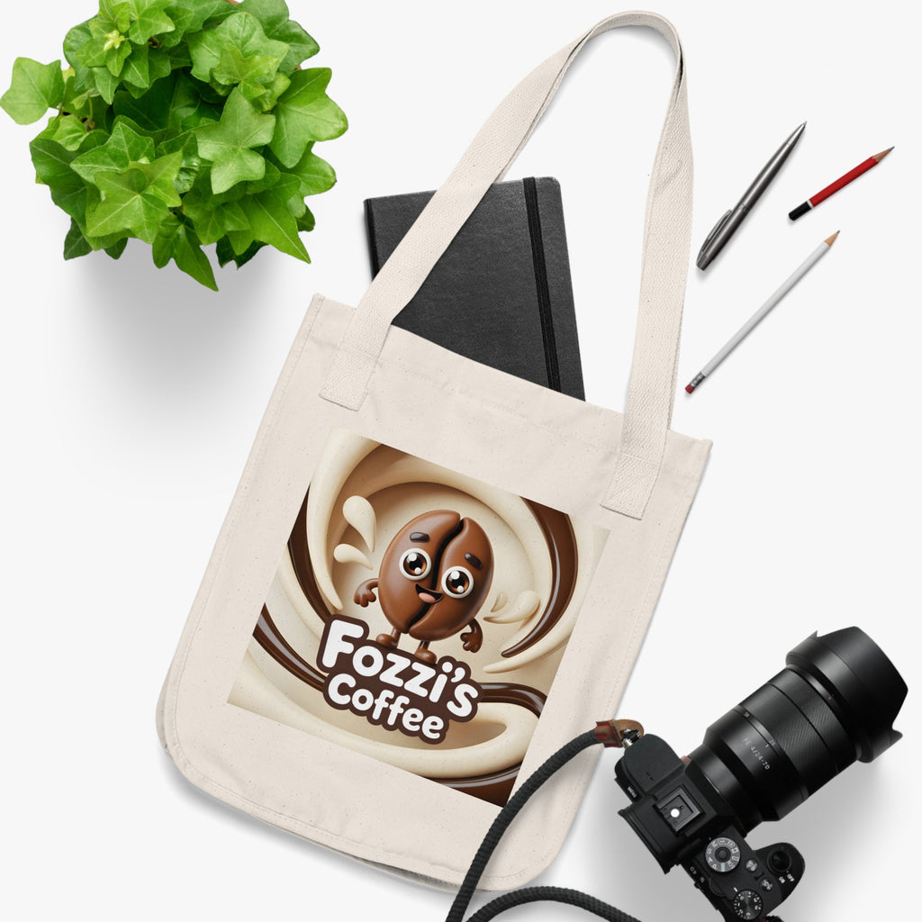 Fozzi’s Coffee Canvas Tote — Cute Coffee Bean Logo Organic Shopper Bag