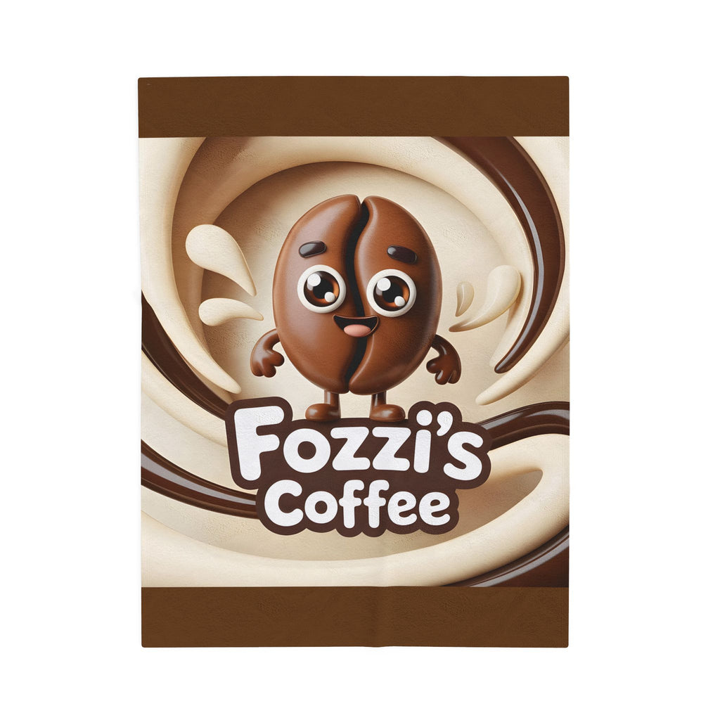 Fozzi’s Coffee Velveteen Plush Blanket — Cute Coffee Bean Cozy Throw