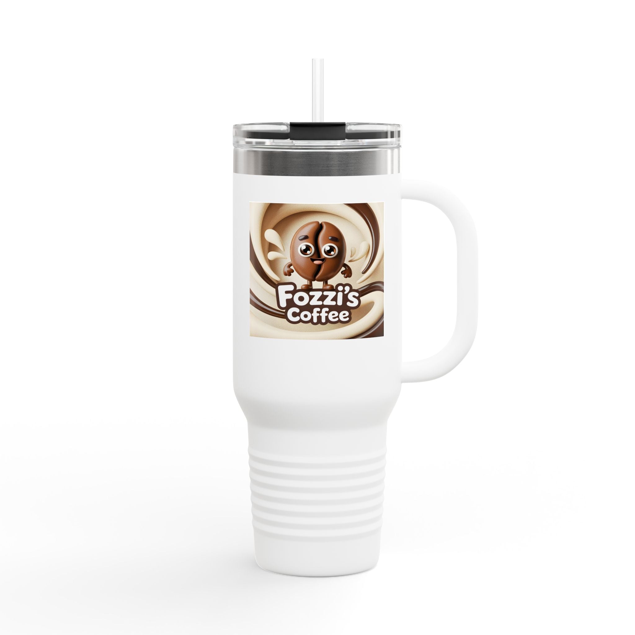 40oz Insulated Travel Mug — Fozzi’s Coffee Swirl Logo Stainless Tumbler